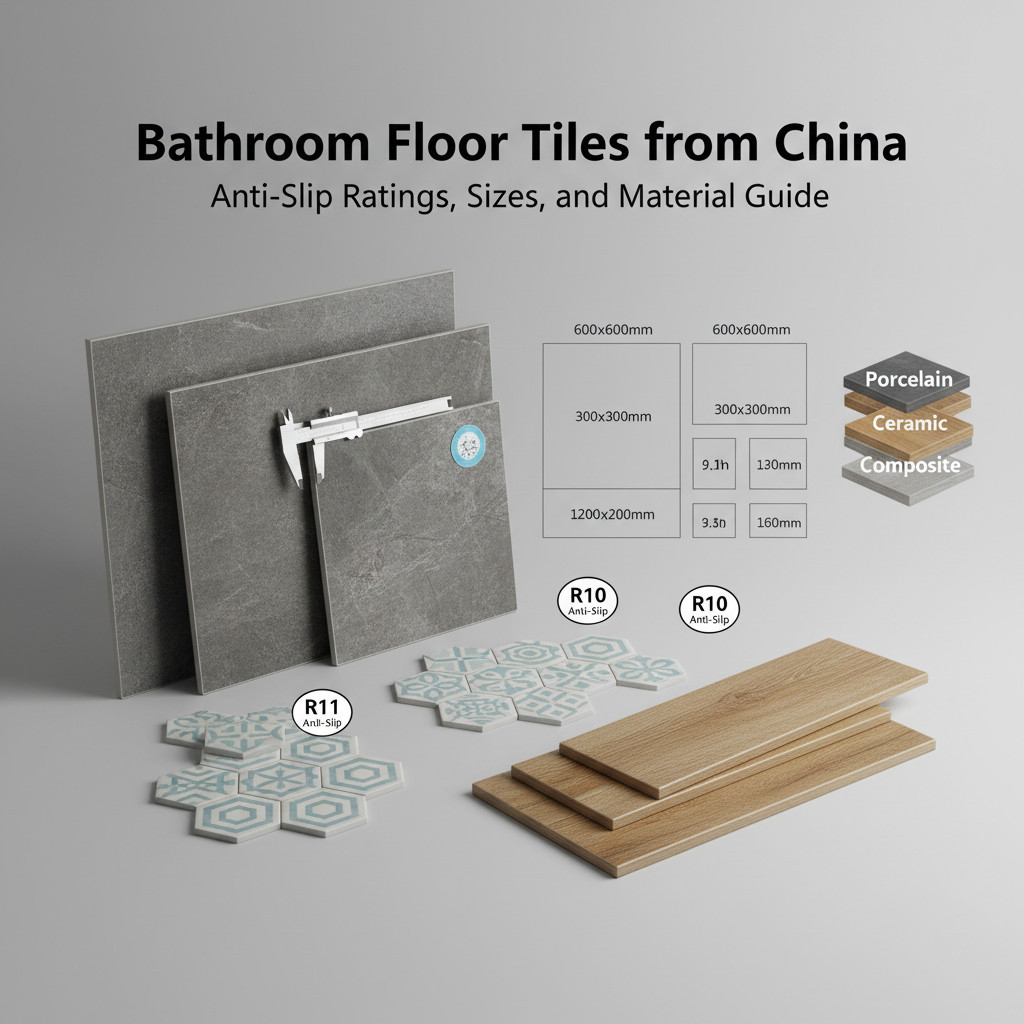 Bathroom Floor Tiles from China: Anti-Slip Ratings, Sizes, and Material Guide