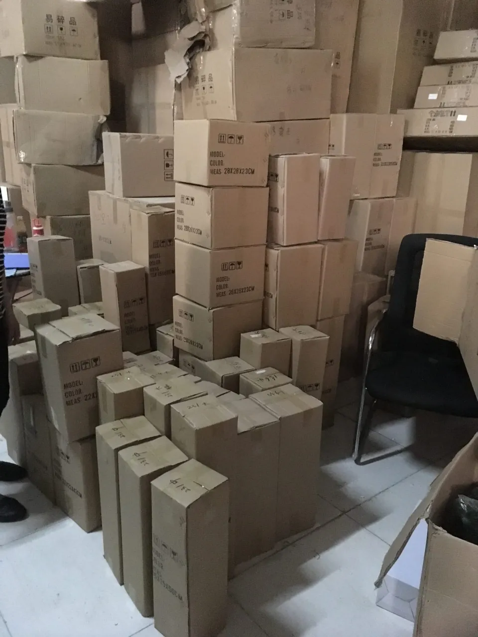 Packed cartons ready for shipment