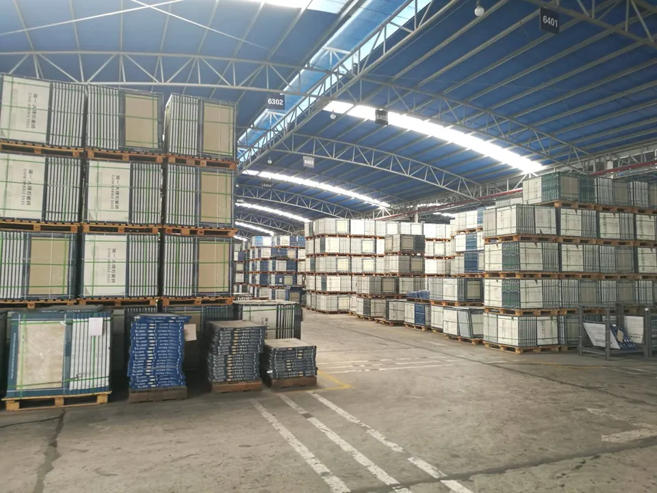 Stock stored on warehouse shelves