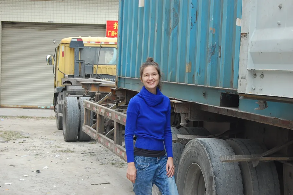 At the container loading area