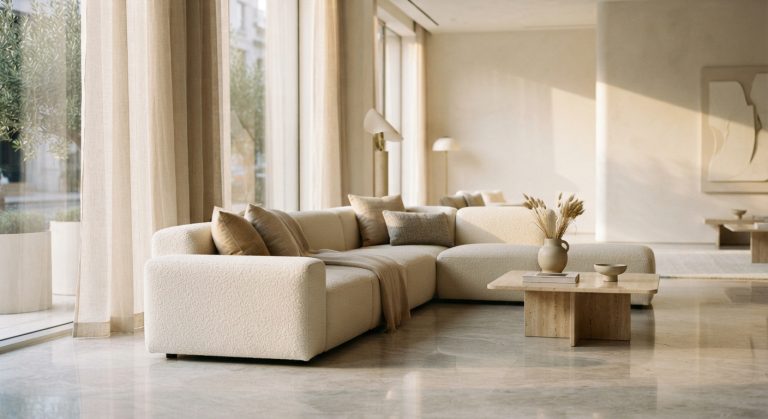 Modular sofa in a Foshan furniture showroom