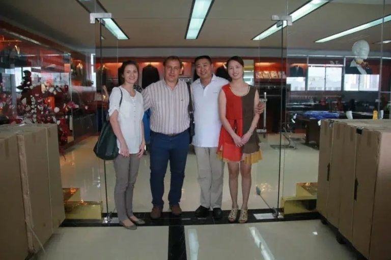 Buyers at a furniture market in China
